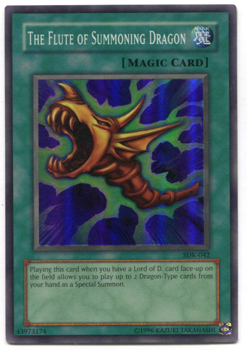 YuGiOh! Flute of Summoning Dragon SDK-042 Super Rare Unlimited Holographic Card   - TvMovieCards.com