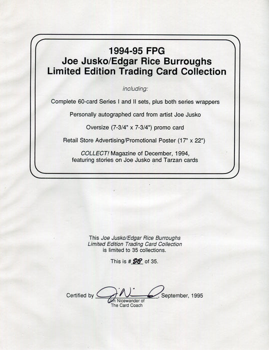 Joe Jusko Edgar Rice Burroughs Collection Limited Edition Set 1994-95 #28 of 35   - TvMovieCards.com