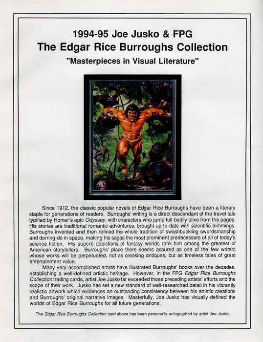 Joe Jusko Edgar Rice Burroughs Collection Limited Edition Set 1994-95 #28 of 35   - TvMovieCards.com