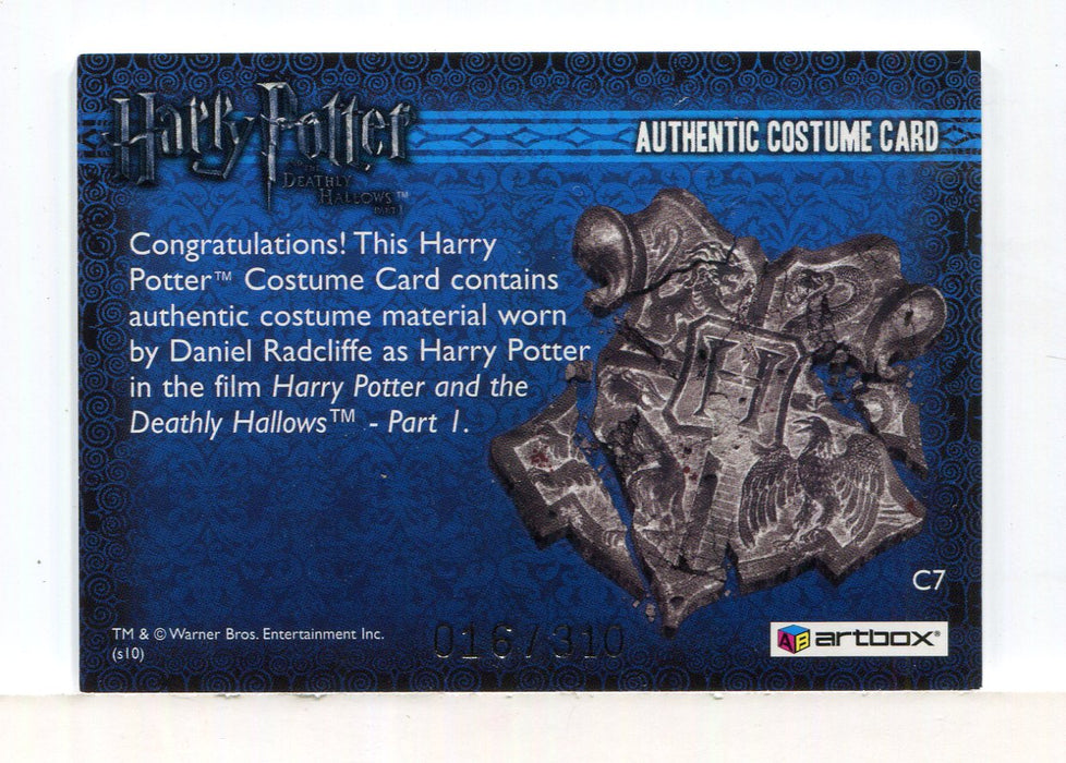 Harry Potter Deathly Hallows 1 Harry Potter Costume Card HP C7  #016/310   - TvMovieCards.com