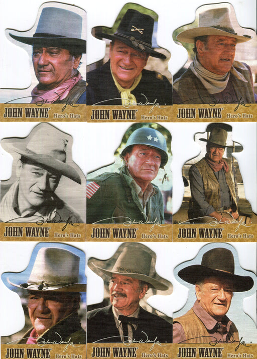 John Wayne The Duke Hero's Hats Die-Cut Canvas Chase Card Set (9) Breygent   - TvMovieCards.com