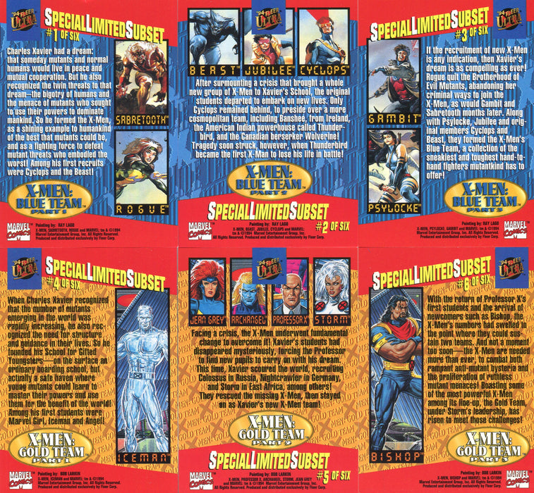 Marvel  X-Men 1994 Fleer Ultra Team Triptych 6 Chase Card Set   - TvMovieCards.com