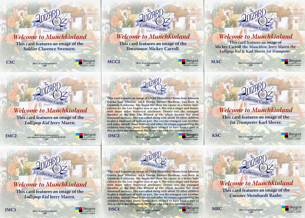 Wizard of Oz Series 2 Welcome to Munchkinland Chase Card Set (11) Breygent   - TvMovieCards.com