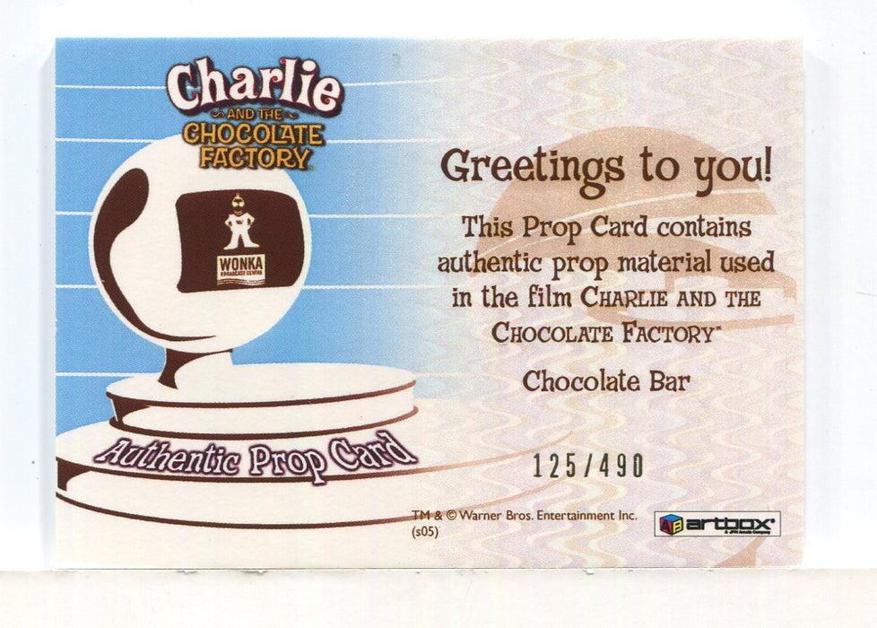 Charlie & Chocolate Factory Chocolate Bar Prop Card #125/490   - TvMovieCards.com