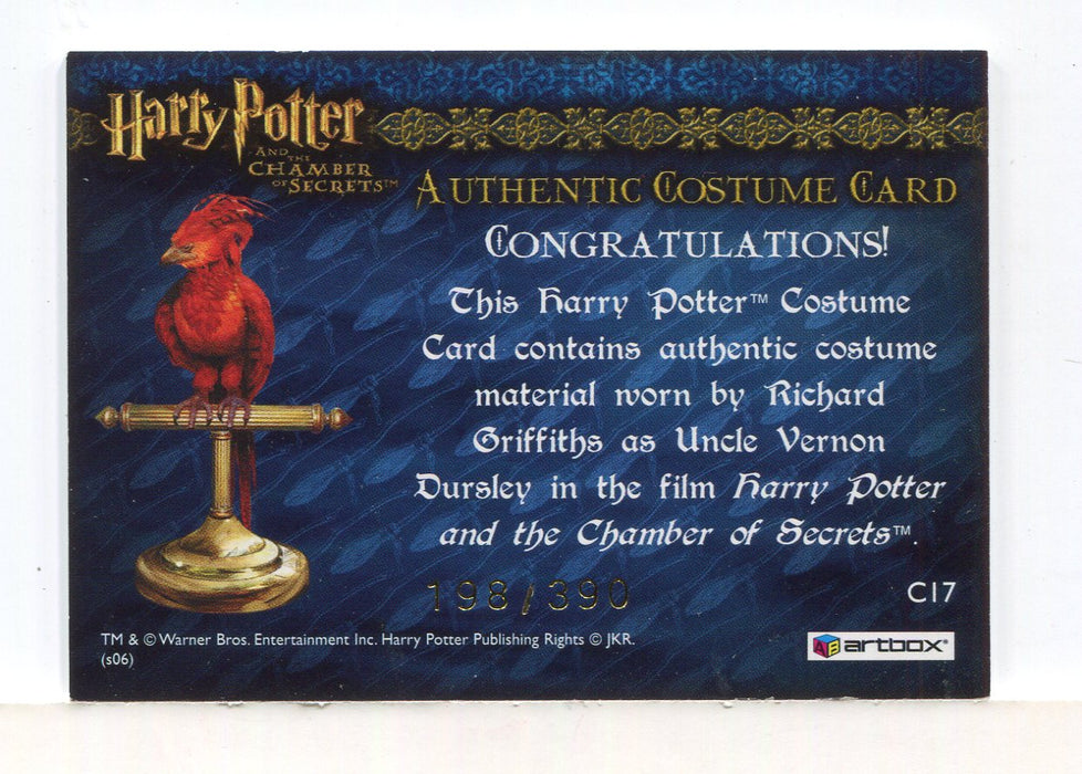 Harry Potter Chamber of Secrets Uncle Vernon's Suit Costume Card HP C17 198/390   - TvMovieCards.com