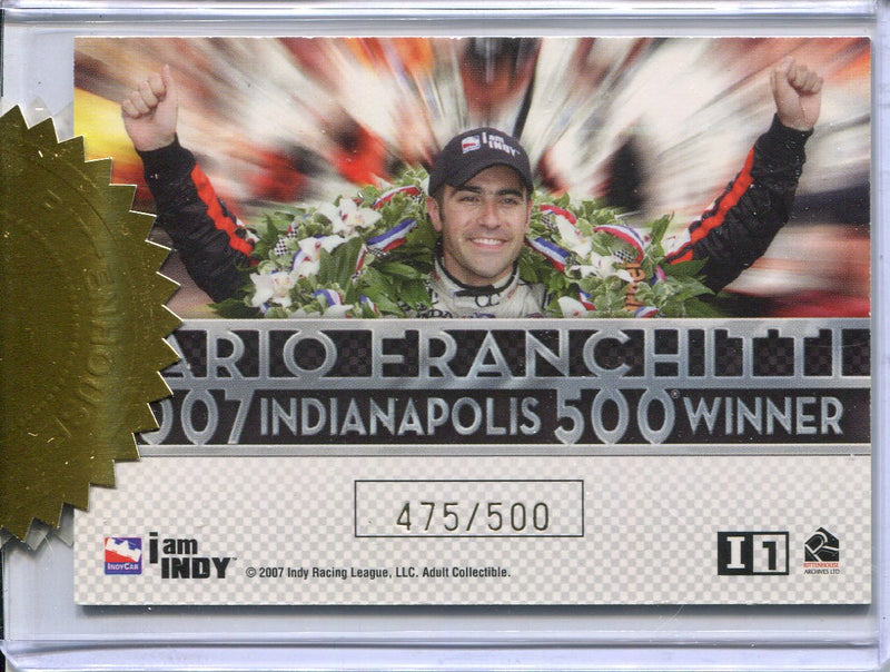 Indy Racing Premiere Dario Franchitti Case Topper Chase Card I1 #475/500   - TvMovieCards.com