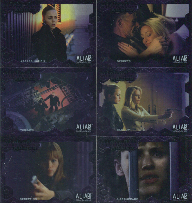 Alias Season 3 Wicked Games Foil Chase Card Set WG1 thru WG6 Inkworks 2004   - TvMovieCards.com