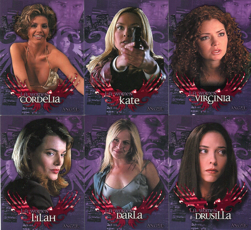 Angel Season 2 L.A. Women Chase Card Set LA1 thru LA6 Inkworks 2001   - TvMovieCards.com