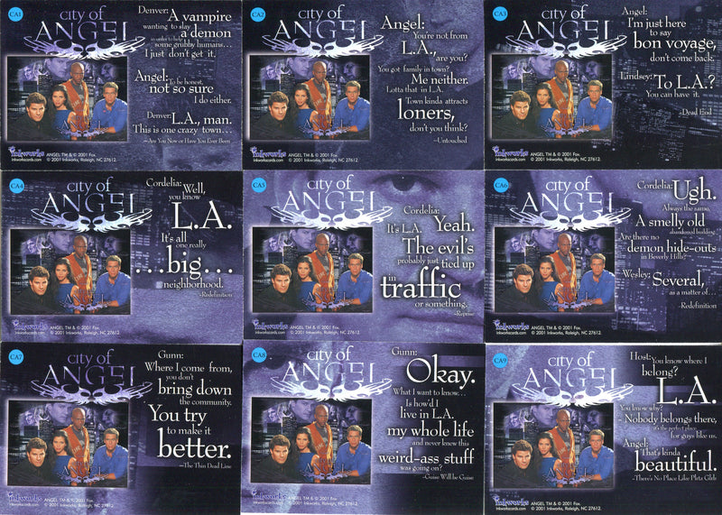 Angel Season 2 Ciry of Angel Foil Puzzle Chase Card Set CA1 thru CA9 Inkworks 20 - TvMovieCards.com