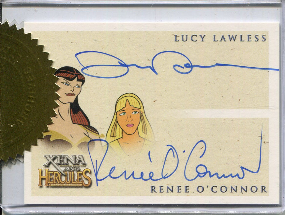 Xena & Hercules Animated Adventures Lawless O'Connor Double Autograph Card   - TvMovieCards.com