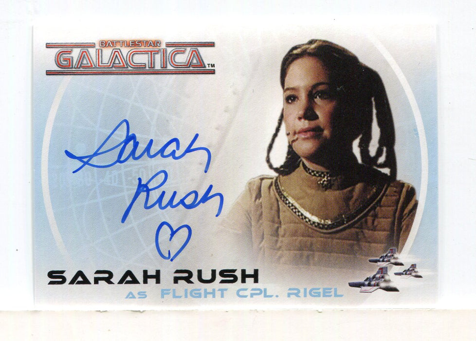 Battlestar Galactica Colonial Warriors Sarah Rush Autograph Card A18   - TvMovieCards.com