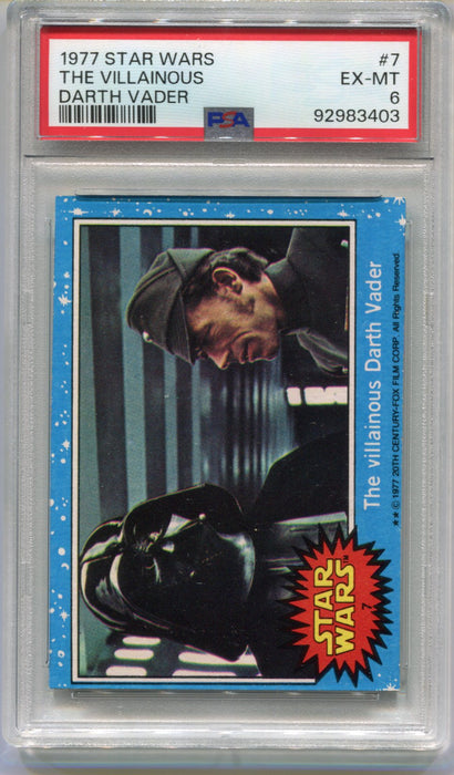 1977 Star Wars The Villainous Darth Vader #7 Trading Card PSA 6 EX-MT   - TvMovieCards.com