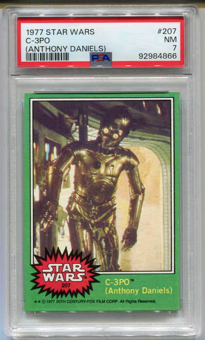 1977 Star Wars C-3PO Anthony Daniels #207 Corrected PSA 7 NM Trading Card   - TvMovieCards.com