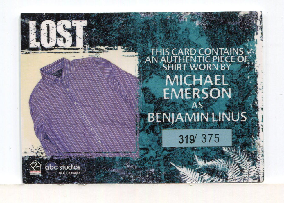 Lost Archives Michael Emerson as Benjamin Linus Relic Costume Card #319/375   - TvMovieCards.com