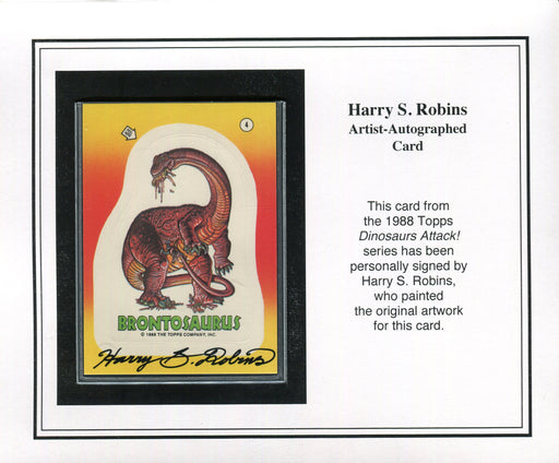 Dinosaurs Attack 1988 Topps Artist Harry S. Robins Autograph Sticker Card #4 - TvMovieCards.com