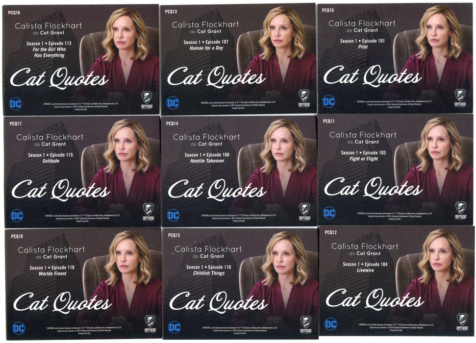 2018 Supergirl Season 1 Philly Non Sports Show Cat Quotes Chase Card Set PCQ10-18