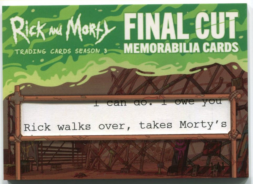 2019 Rick and Morty Season 3 Final Cut Memorabilia Card FC86 1/1 - TvMovieCards.com