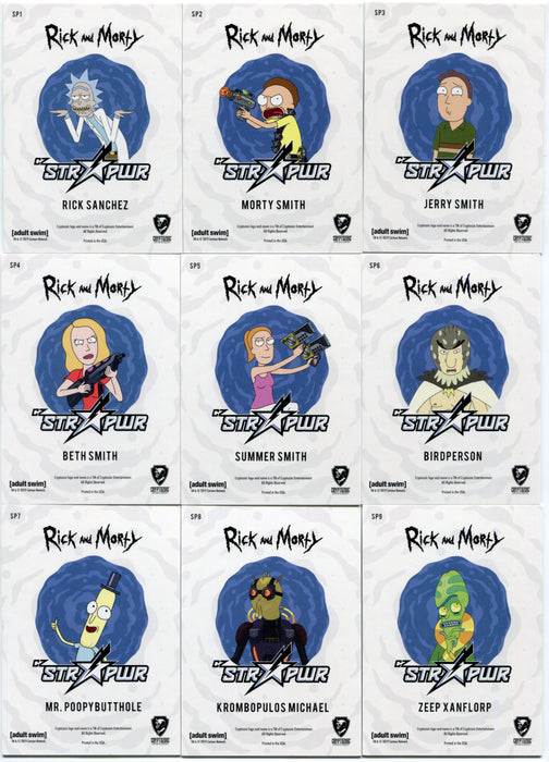 2019 Rick and Morty Season 2 Blue STR PWR Chase Card Set of 9 SP1-SP9 - TvMovieCards.com