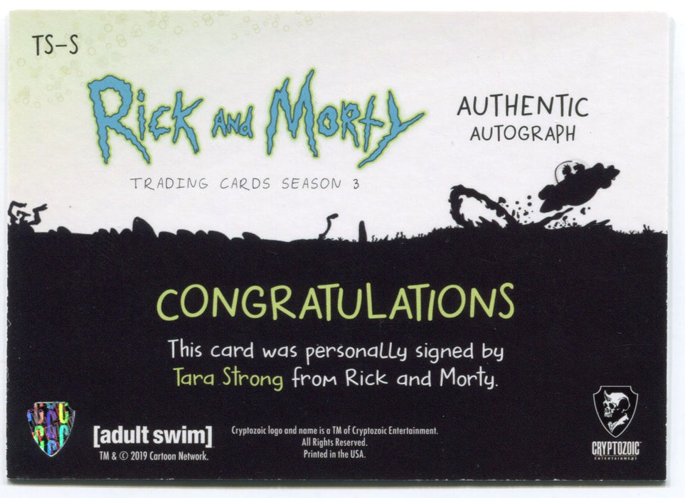 2019 Rick and Morty Season 3 Tara Strong as Stacy Autograph Card TS-S - TvMovieCards.com