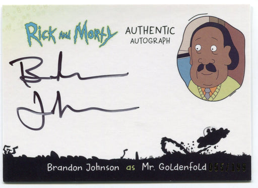 2019 Rick and Morty Season 3 Brandon Johnson Mr Goldenfold Autograph Card BJ-GF - TvMovieCards.com