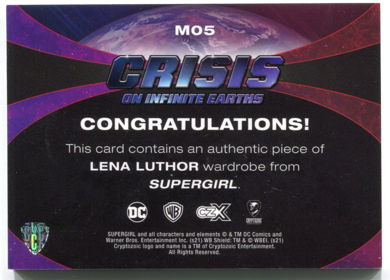 CZX Crisis on Infinite Earths M05 Katie McGrath - Lena Luthor Wardrobe Card - TvMovieCards.com