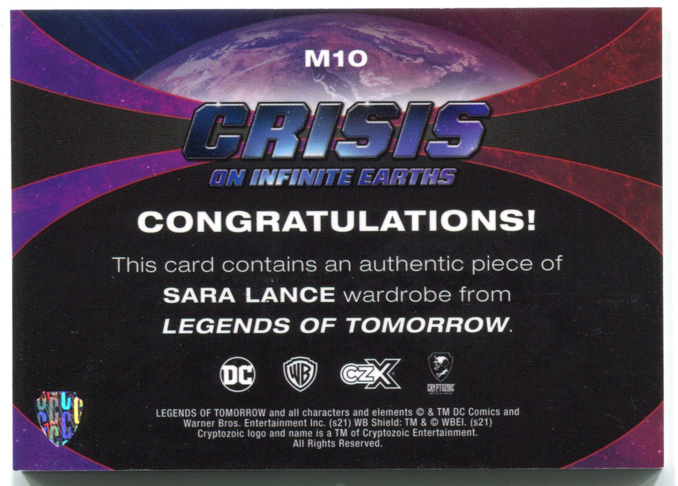 CZX Crisis on Infinite Earths M10 Caity Lotz as Sara Lance Wardrobe Card - TvMovieCards.com