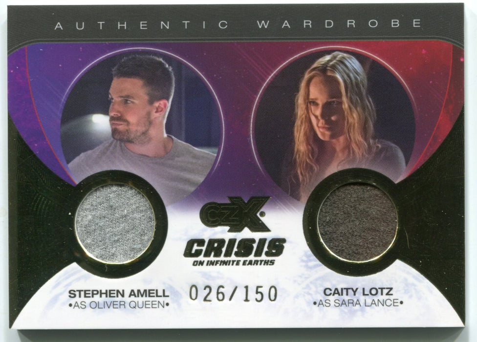 CZX Crisis on Infinite Earths DM01 Stephen Amell Caity Lotz Dual Wardrobe Card - TvMovieCards.com