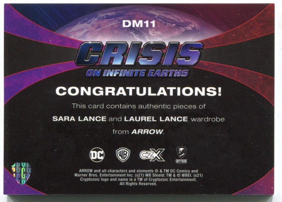 CZX Crisis on Infinite Earths DM11 Caity Lotz Katie Cassidy Dual Wardrobe Card - TvMovieCards.com