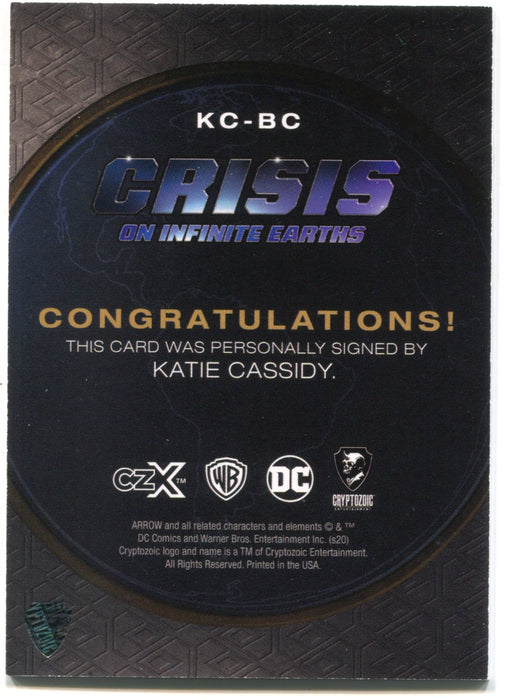 CZX Crisis on Infinite Earths KC-BC Katie Cassidy as Black Canary Autograph Card - TvMovieCards.com