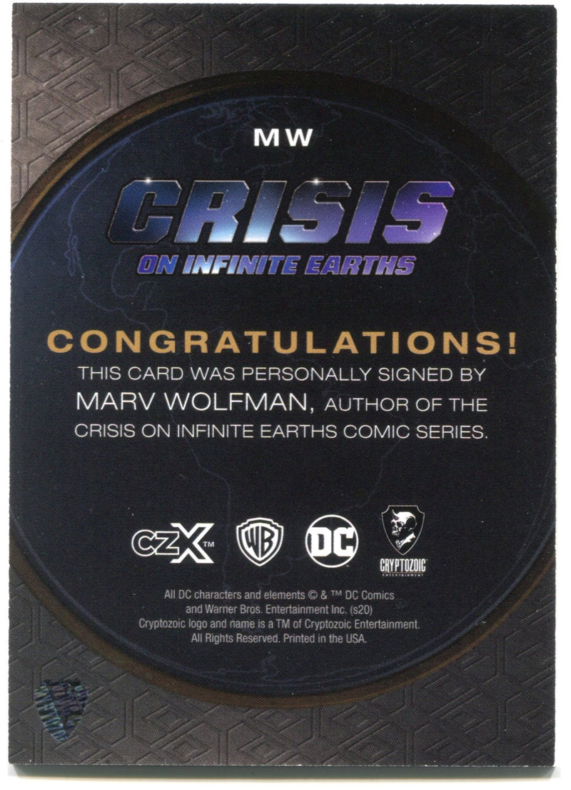 CZX Crisis on Infinite Earths MW Marv Wolfman Autograph Card - TvMovieCards.com