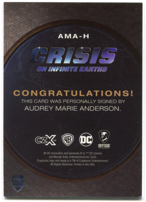 CZX Crisis on Infinite Earths AMA-H Audrey Marie Anderson Harbinger Autograph Ca - TvMovieCards.com