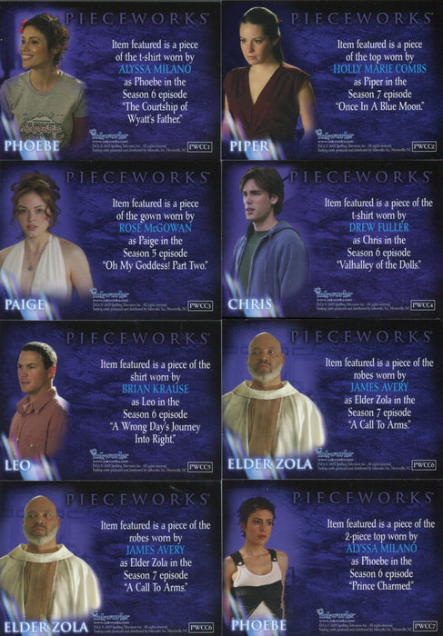 Charmed Conversations Pieceworks Costume Card Set PWCC1 - PWCC8 2 Variants - TvMovieCards.com