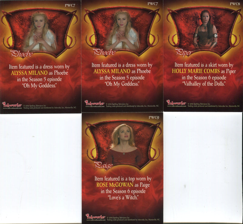 Charmed Connections Pieceworks Costume Card Set PWC1 - PWC9 + 4 Variants - TvMovieCards.com