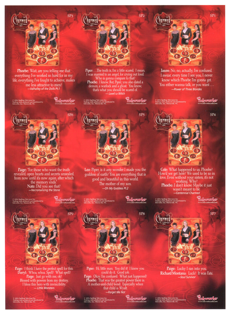 Charmed Connections Limited Under Their Spell Uncut Mini Press Sheet #117 of 299 - TvMovieCards.com