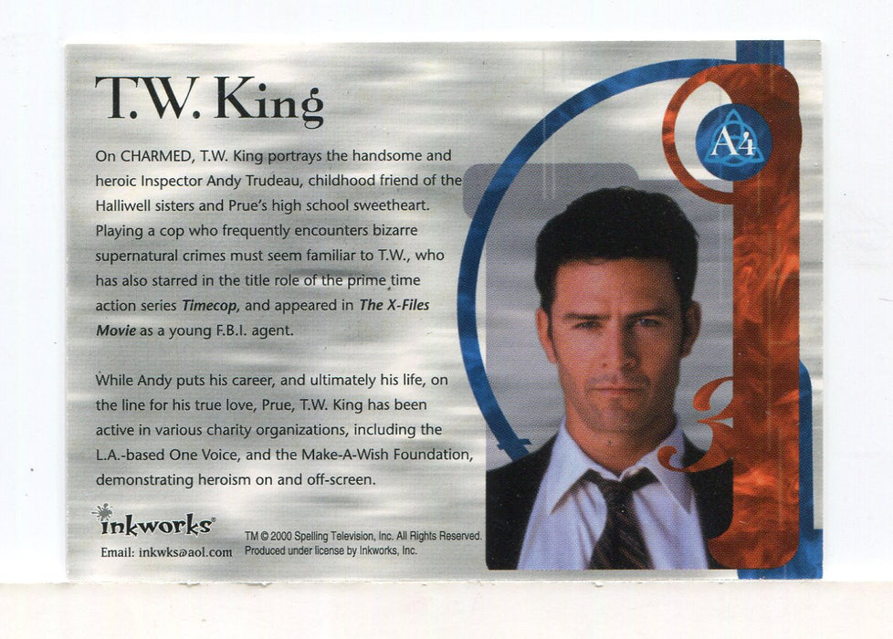 Charmed Season 1 T.W. King as Andy Trudeau Autograph Card A4 - TvMovieCards.com