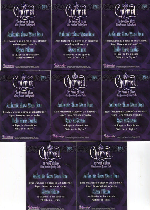 Charmed Power of Three Pieceworks Costume Card Set PW-1 - PW-5 + 3 Variants - TvMovieCards.com
