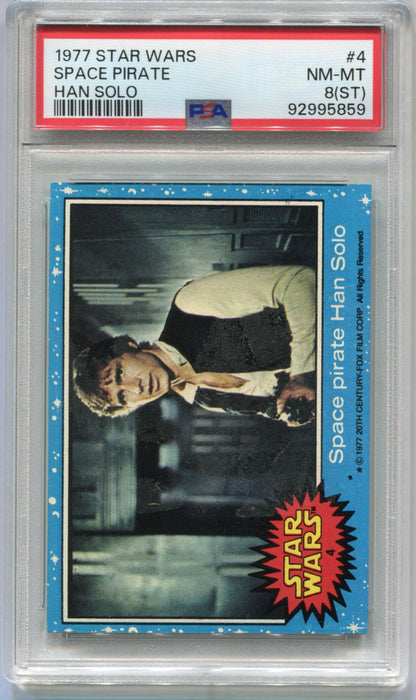 1977 Star Wars Space Pirate Han Solo #4 Trading Card PSA 8 (ST) NM-MT - TvMovieCards.com