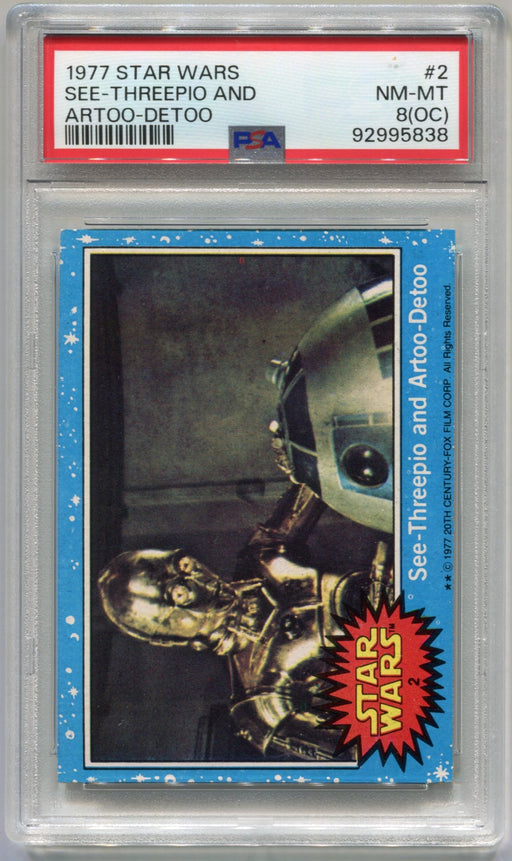 1977 Star Wars See-Threepio & Artoo-Detoo C3P0 R2D2 #2 Trading Card PSA 8 (OC) - TvMovieCards.com