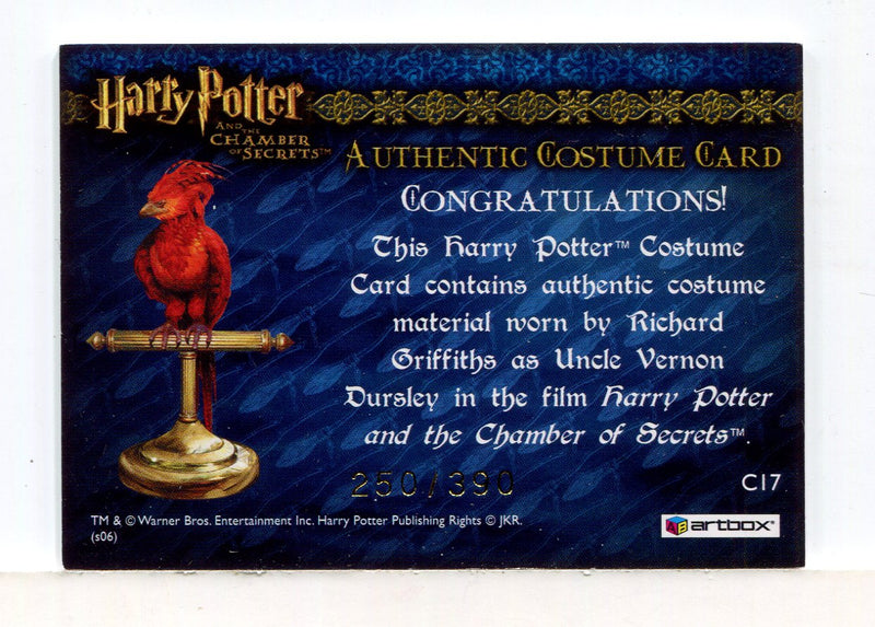 Harry Potter Chamber of Secrets Uncle Vernon's Suit Costume Card HP C17 250/390 - TvMovieCards.com