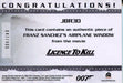 James Bond Archives 2014 Edition Airplane Window Relic Card JBR30 #047/400 - TvMovieCards.com