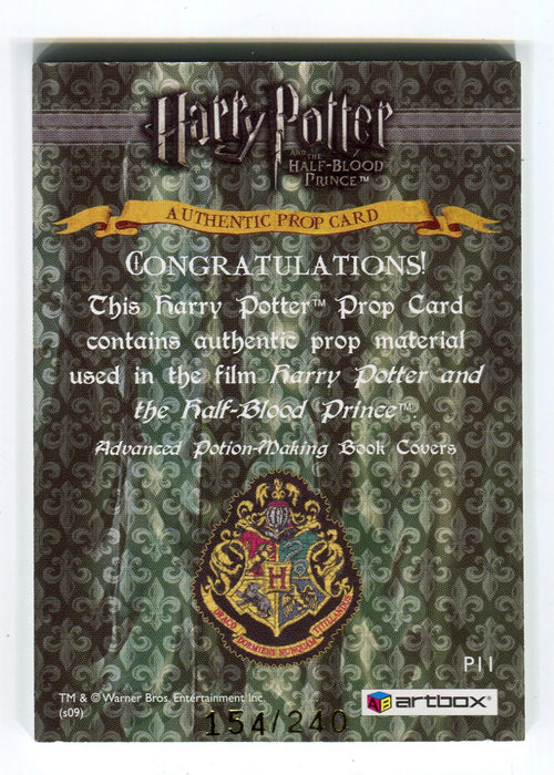 Harry Potter Half Blood Prince Potion Book Covers Prop Card HP P11 #154/240 - TvMovieCards.com