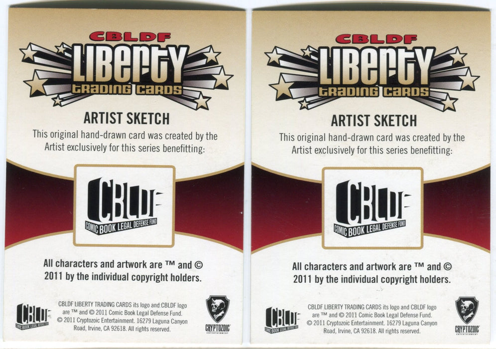 2011 Cryptozoic CBLDF Liberty Artist 2 Panel Sketch Card by Elliot Fernandez - TvMovieCards.com