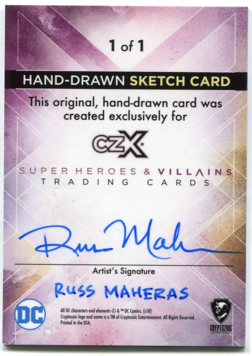 DC Comics CZX Super Heroes & Super-Villains Artist Sketch Card by Russ Maheras - TvMovieCards.com