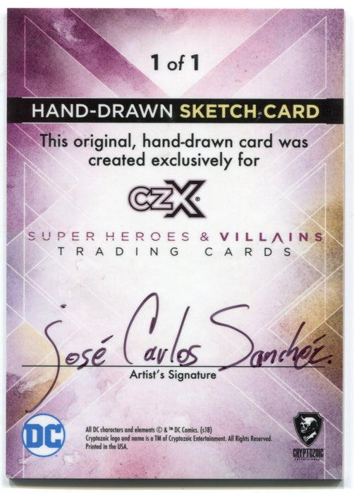 DC Comics CZX Super Heroes & Super-Villains Sketch Card Jose Carlos Sanchez - TvMovieCards.com