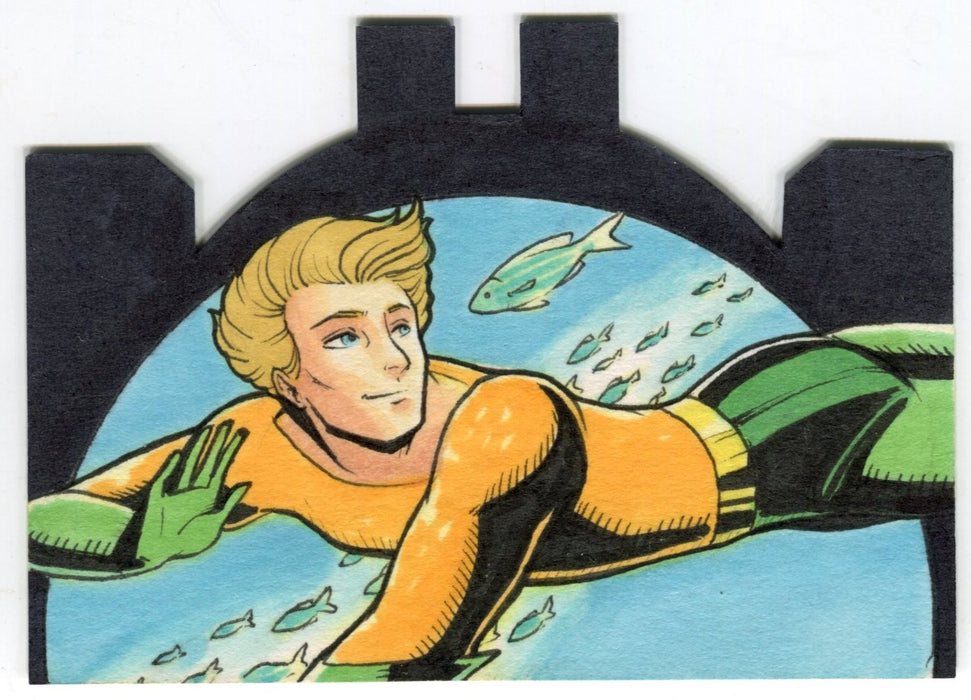 2016 DC Comics Justice League Die Cut Artist Sketch Card Aquaman John Monserrat - TvMovieCards.com