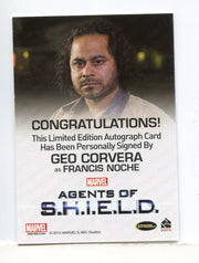 Agents of S.H.I.E.L.D. Season 2 Two Geo Corvera Autograph Card - TvMovieCards.com