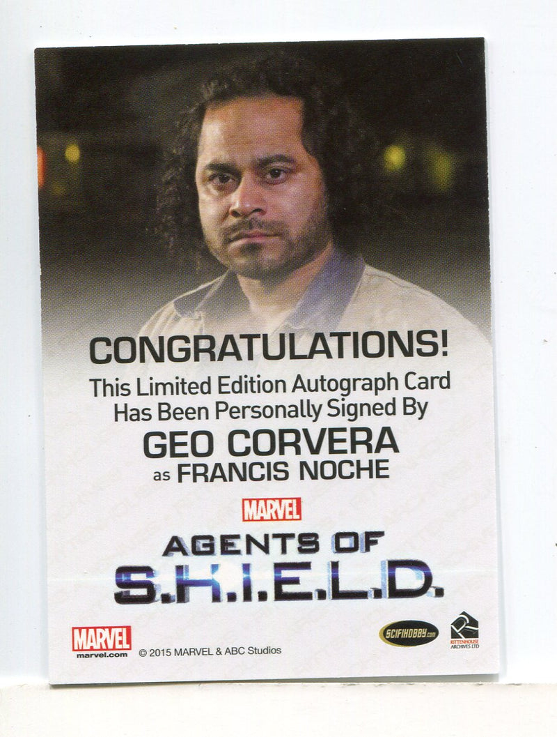 Agents of S.H.I.E.L.D. Season 2 Two Geo Corvera Autograph Card - TvMovieCards.com