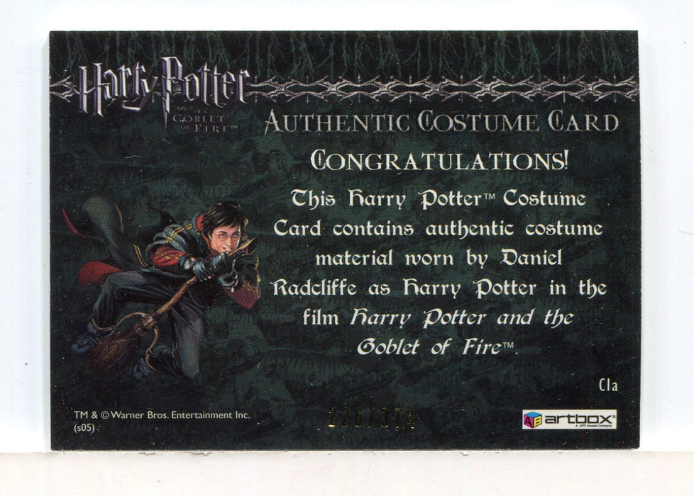 Harry Potter Goblet Fire Harry Potter Incentive Costume Card HP C1a #226/374 - TvMovieCards.com