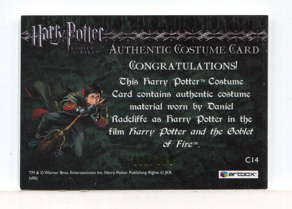 Harry Potter Goblet Fire Update Harry's Triwizard Costume Card HP C14 #018/300 - TvMovieCards.com