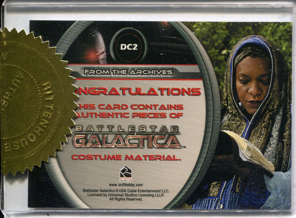 Battlestar Galactica Season Two Elosha Priest Case Topper Double Costume Card - TvMovieCards.com